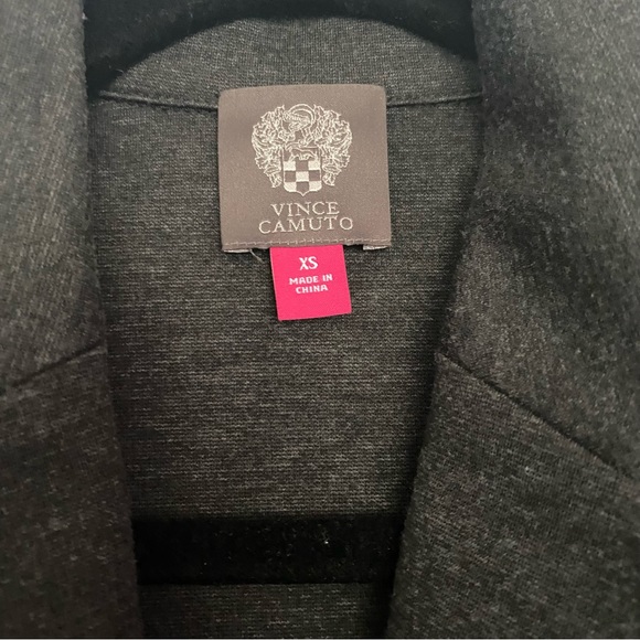 Vince Camuto charcoal grey one button blazer size XS stretch ruched sleeves - Picture 4 of 7